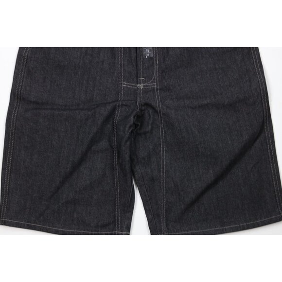 Deadstock Vintage 90s Marithe Francois Girbaud Mens 32 Baggy Denim Shorts Black - Picture 3 of 14